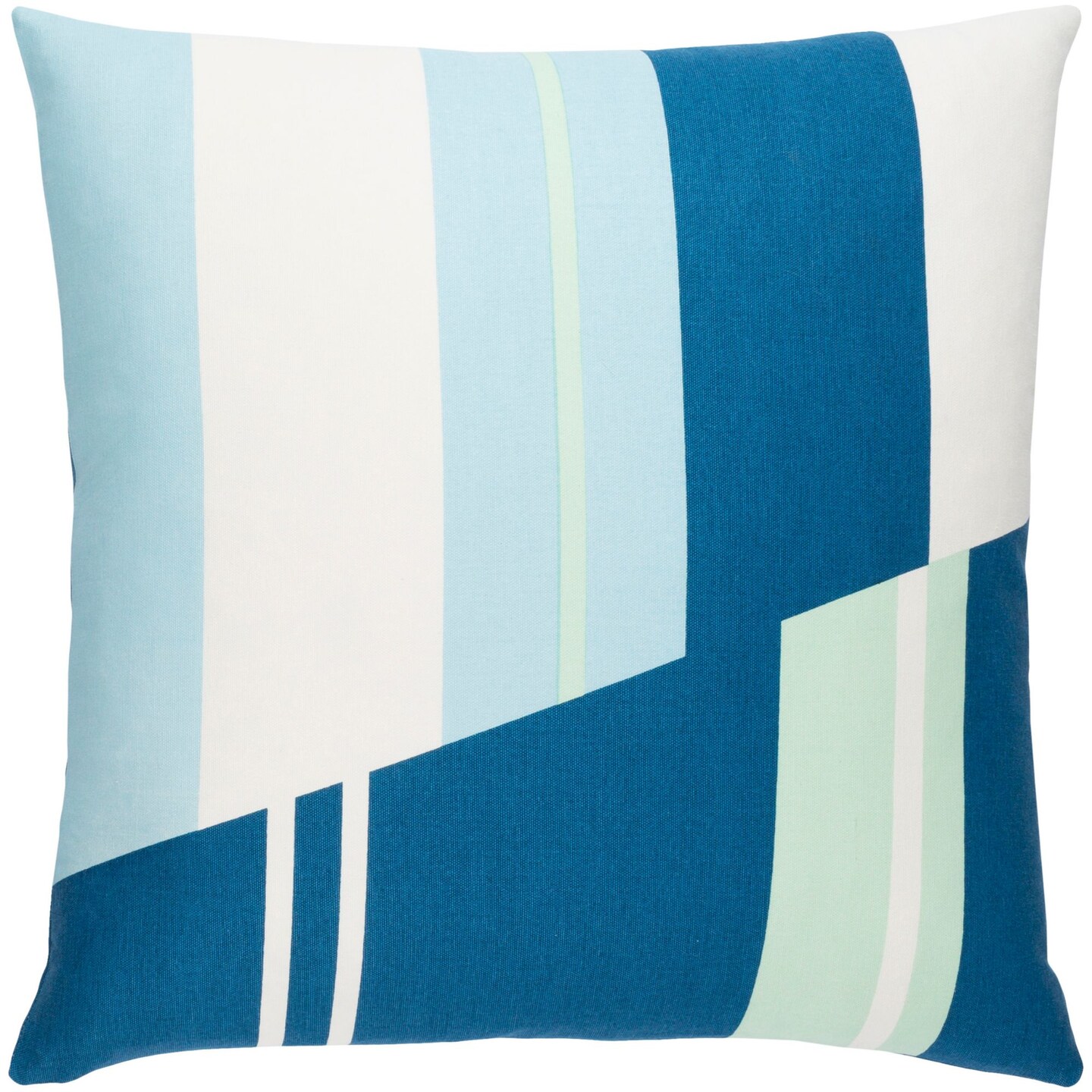 Tiwari Home 20" Blue and White Striped Throw Pillow - Down Filler