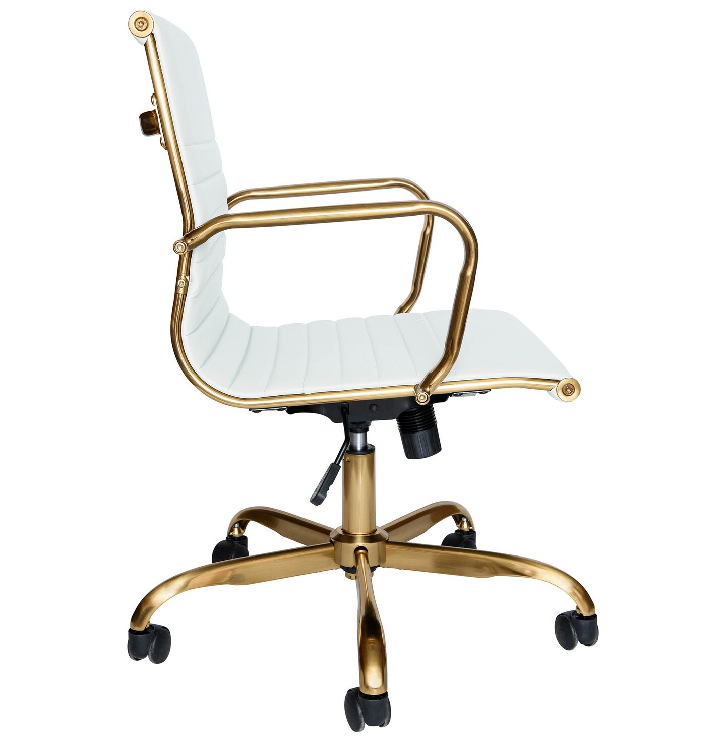 LeisureMod Harris Office Chair with Gold Frame