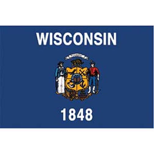 Wisconsin Flag On Stick 4&#x22; x 6&#x22;