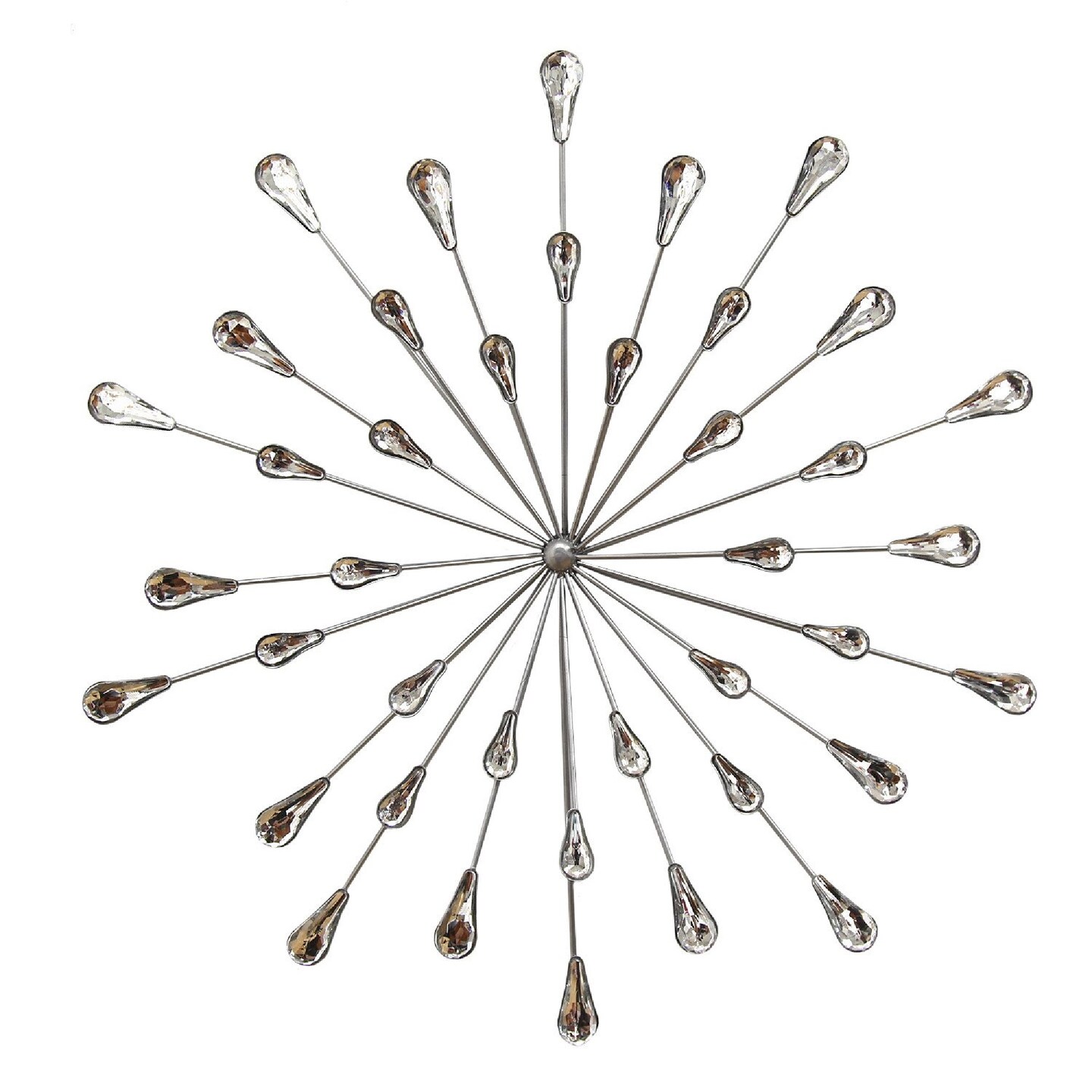 Contemporary Home Living 16" Silver Acrylic Bling Burst Wall Design