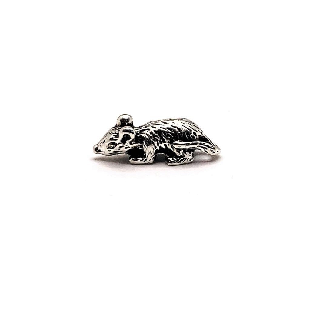 4, 20 or 50 Pieces: Silver Mouse Rat 3D Charms