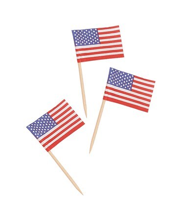 Party Central Club Pack of 600 White and Red American Flag Drink Party Picks 2.5&#x22;