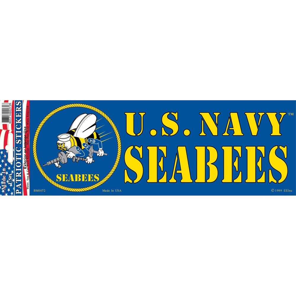 Sea Bees Bumper Sticker 3-1/4&#x22;X9&#x22;