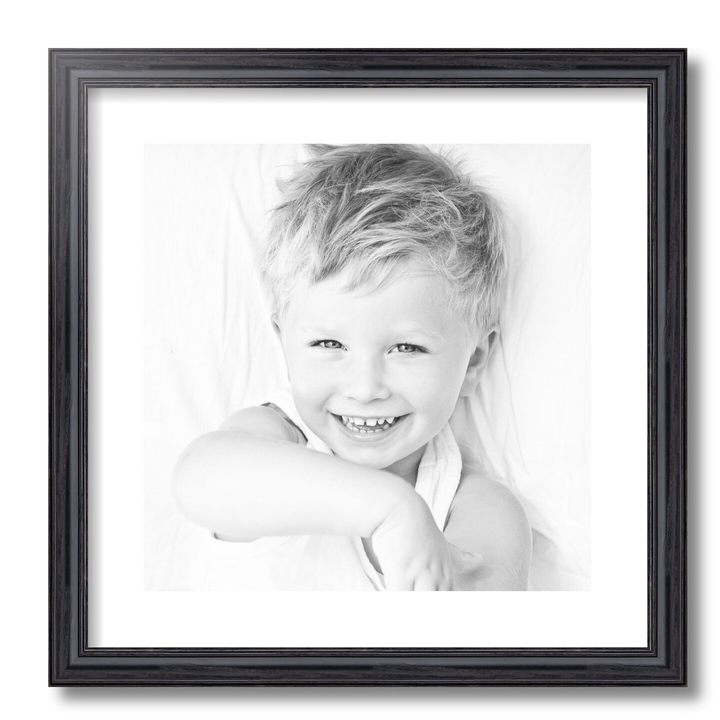ArtToFrames 18x18&#x22; Matted Picture Frame with 14x14&#x22; Single Mat Photo Opening Framed in 1.25&#x22; Black and 2&#x22; Mat (FWM-4083-18x18)