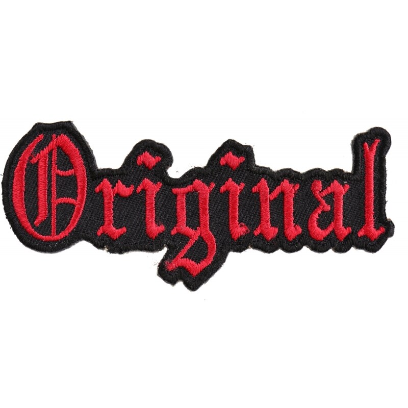 Patch, Embroidered Patch (Iron-On or Sew-On), Original Motorcycle Club Patch Old School Chopper, 3.5" x 1.5"