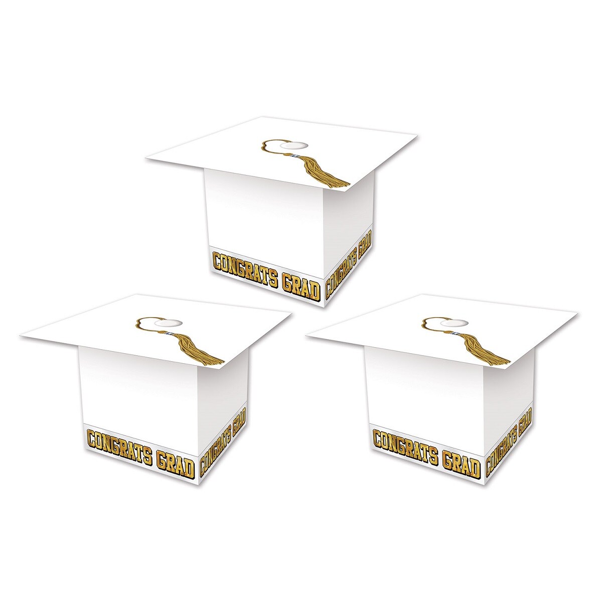 Beistle Club Pack of 36 Decorative Ivory White Graduation Cap Favor Boxes 3.25&#x22;
