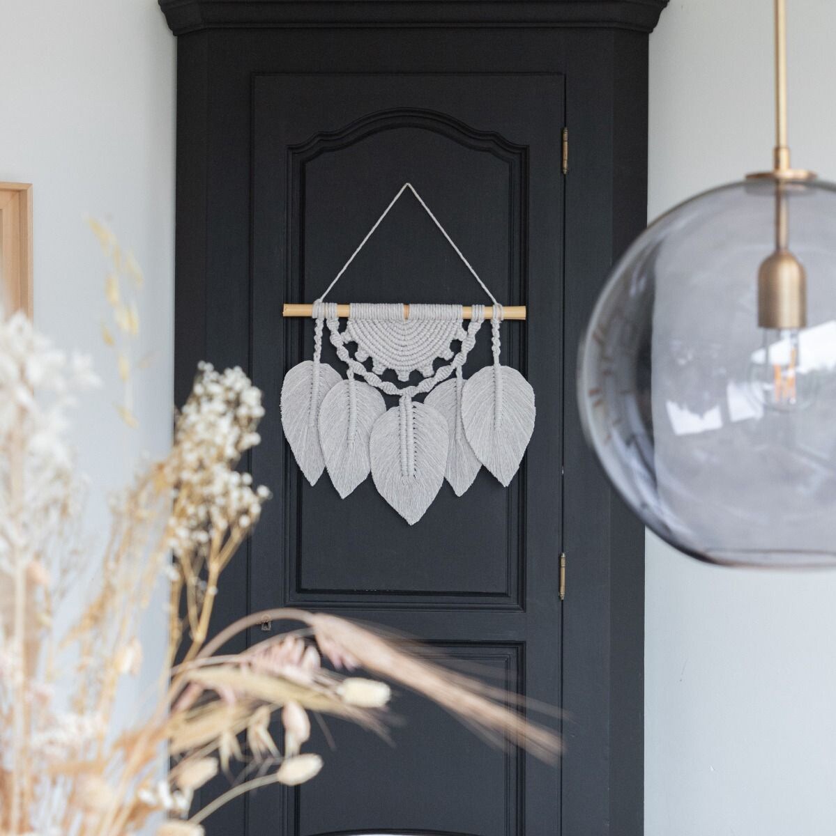 Hoooked Macrame Kit W/Spesso Yarn-Wall Hanging Faros - Biscuit