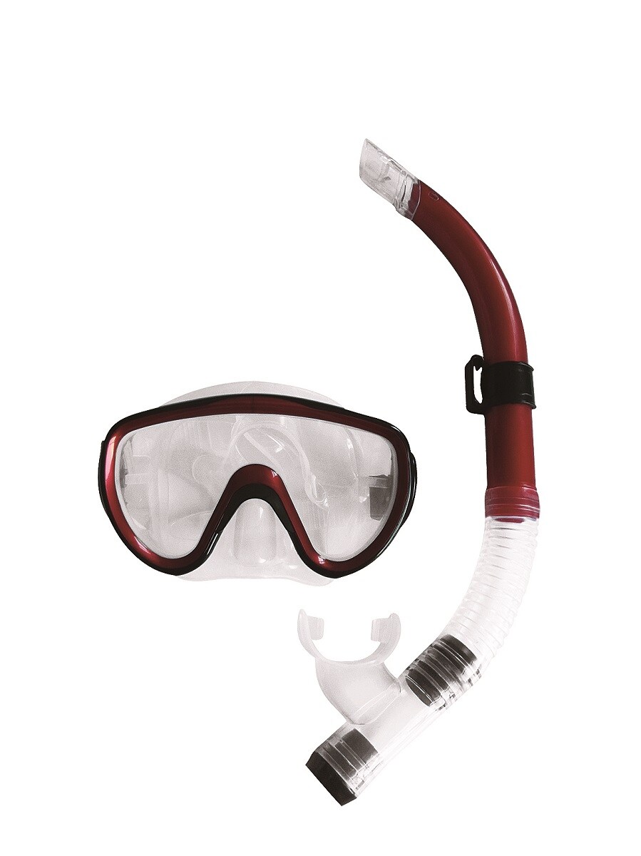 Pool Central Red Scuba Mask and Snorkel Pool Set -  Ages 14+