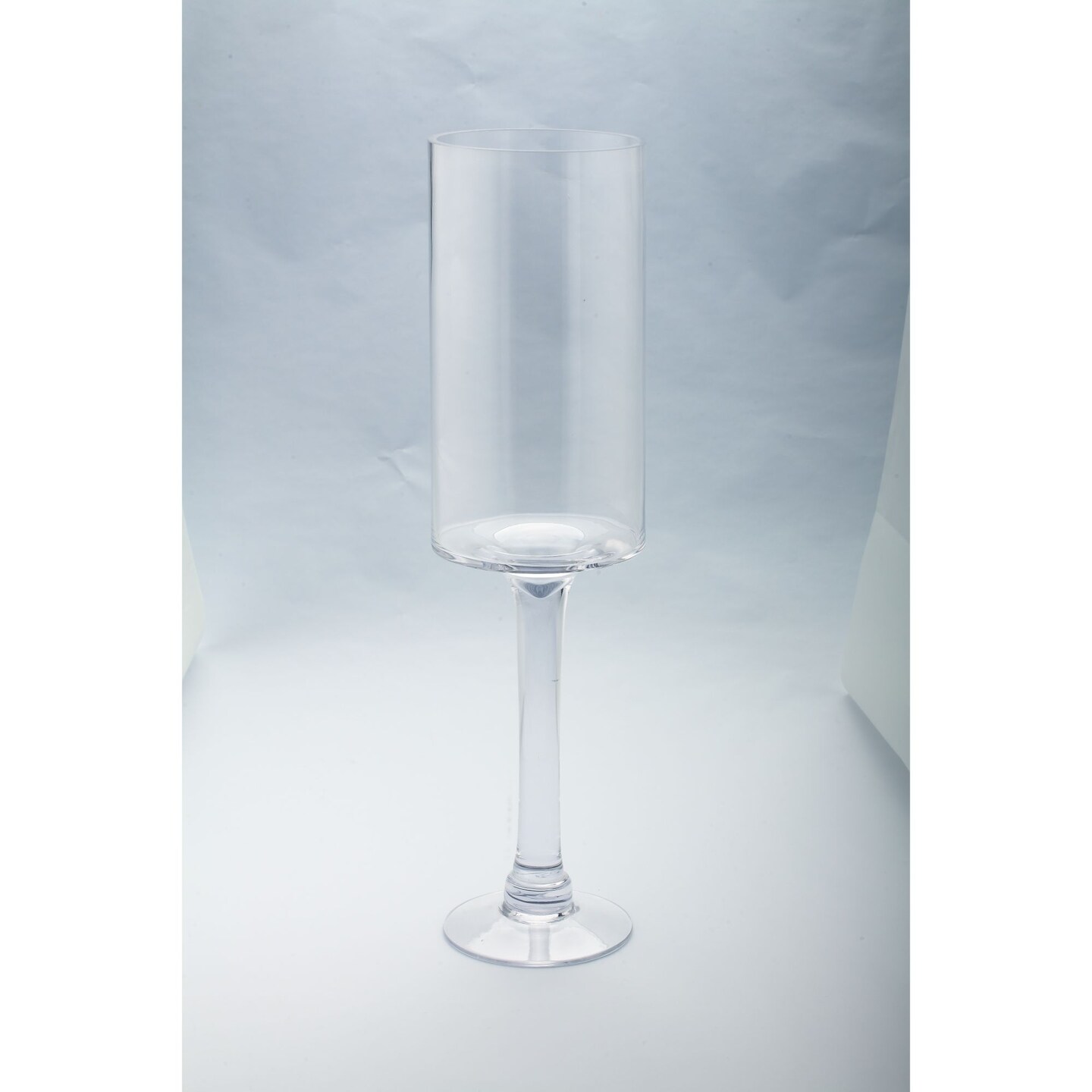 CC Home Furnishings Cylindrical Handblown Glass Pillar Candle Holder - 20" - Clear