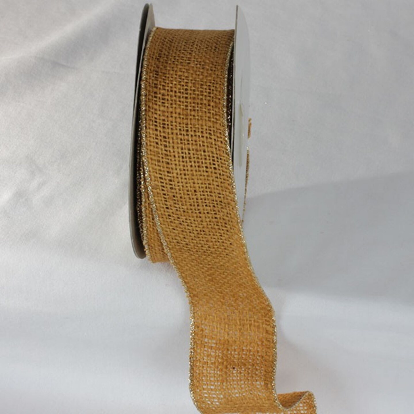 The Ribbon People Orange and Gold Colored Wired Edge Burlap Ribbon 2&#x22; x 11 Yards