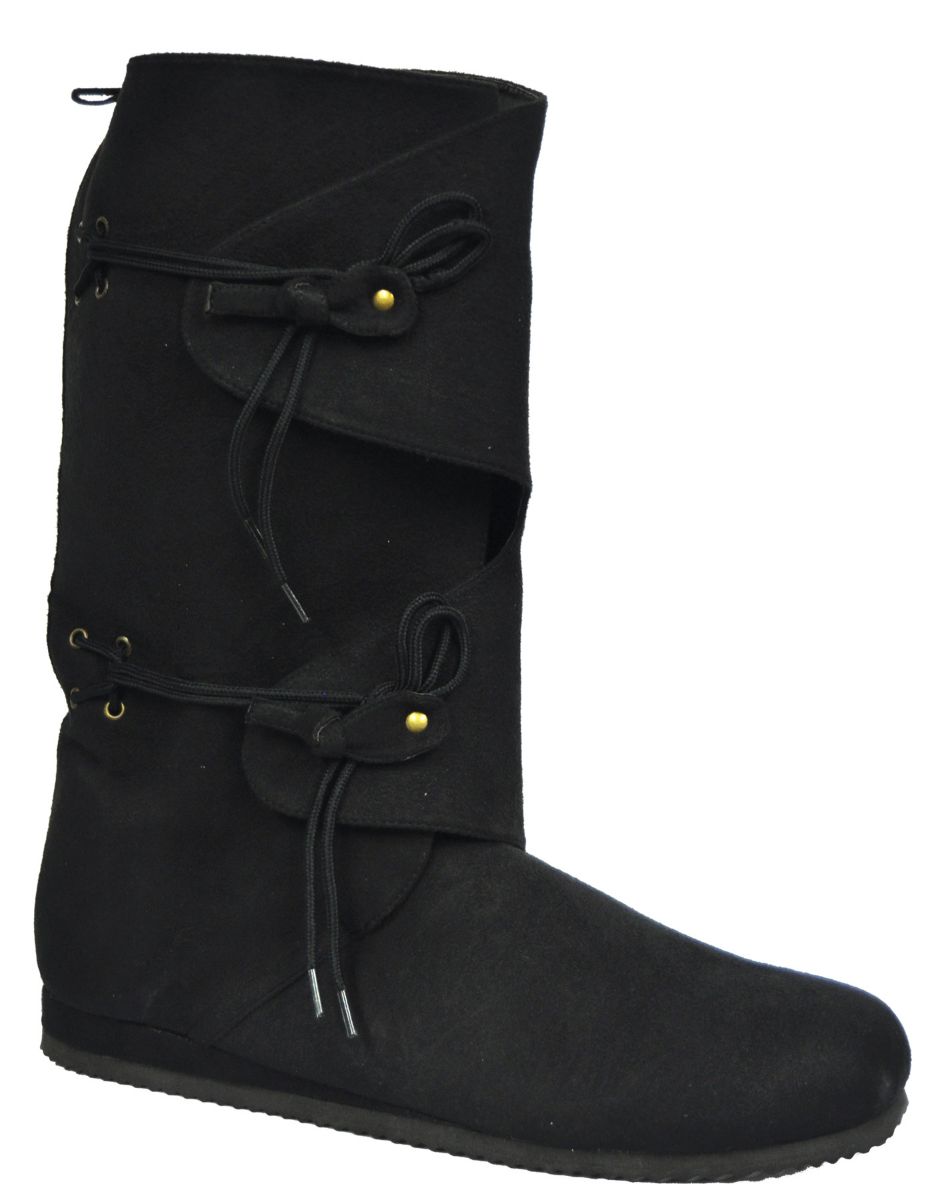 The Costume Center Black Renaissance Men Adult Halloween Tall Boots Costume Accessory - Size 9