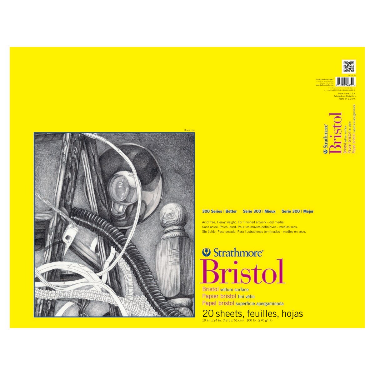 Strathmore - Bristol Paper Pad - Series 300 - Regular - 19&#x22; x 24&#x22; - 20 Shts./Pad