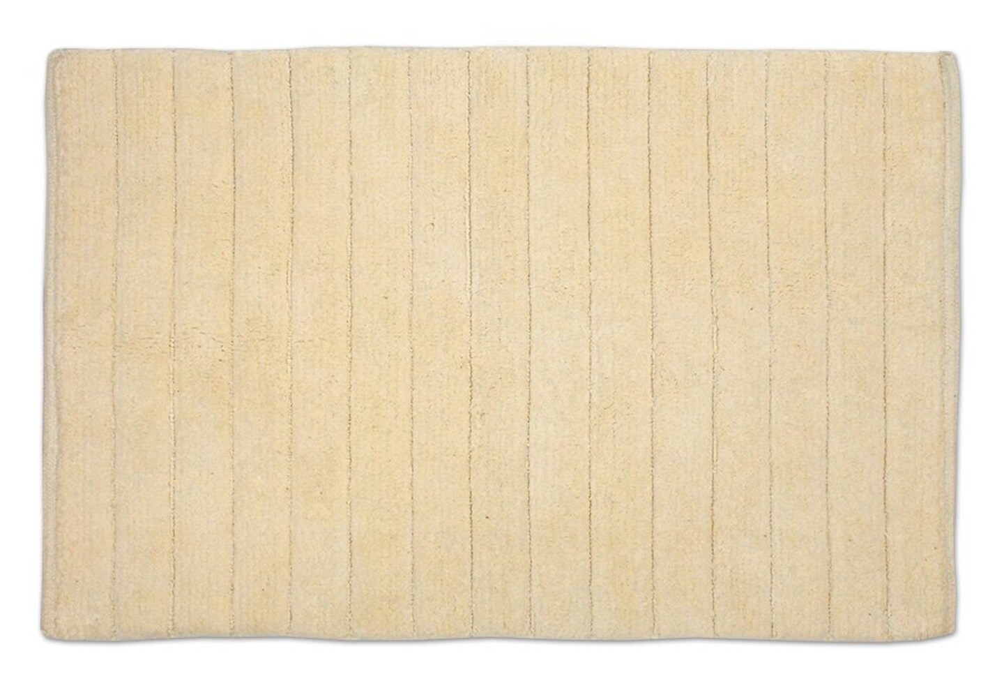 Contemporary Home Living 17&#x22; x 24&#x22; Cream White Ribbed Woven Rectangular Trendy Bath Rug