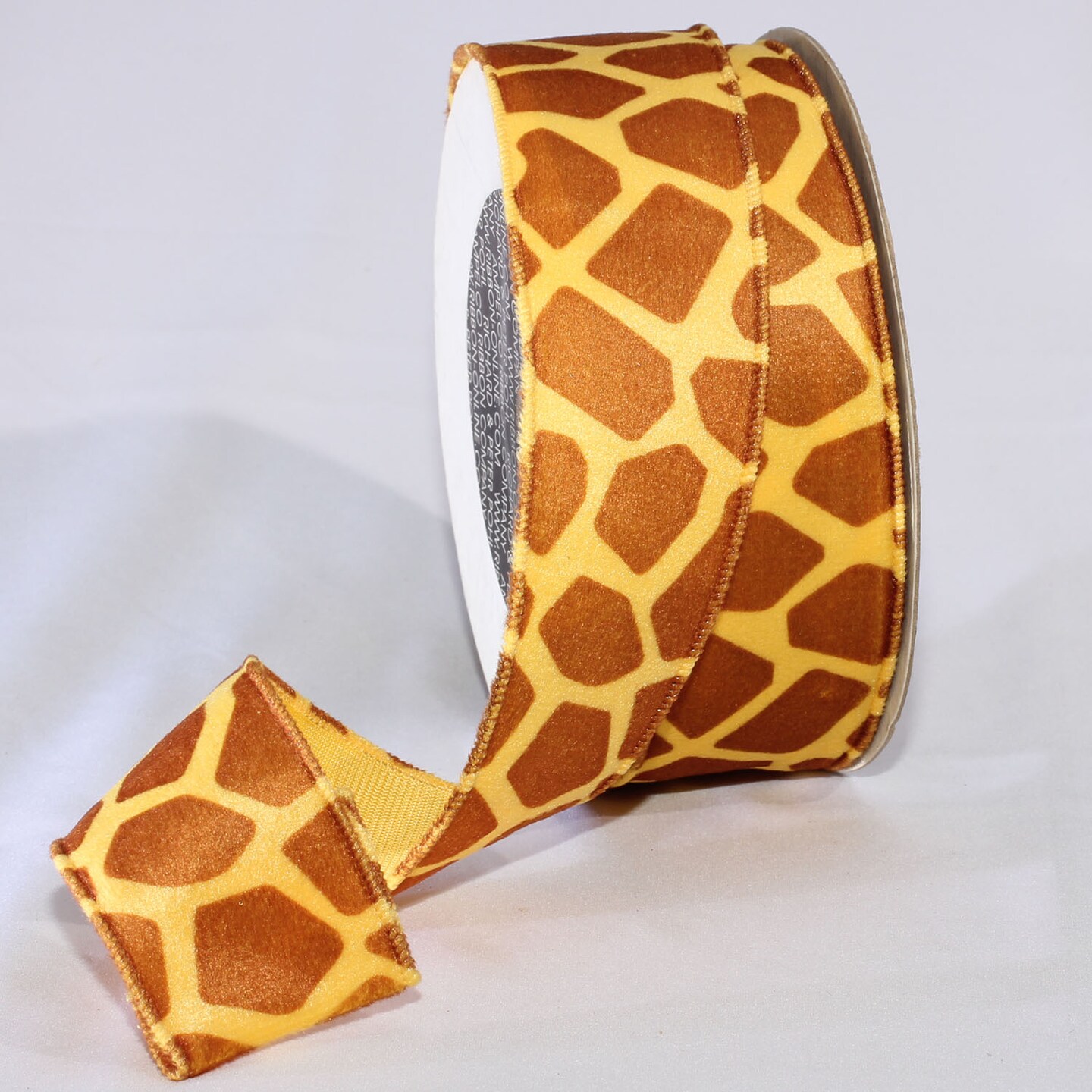 The Ribbon People Orange and Yellow Giraffe Print Wired Craft Ribbon 2&#x22; x 22 Yards