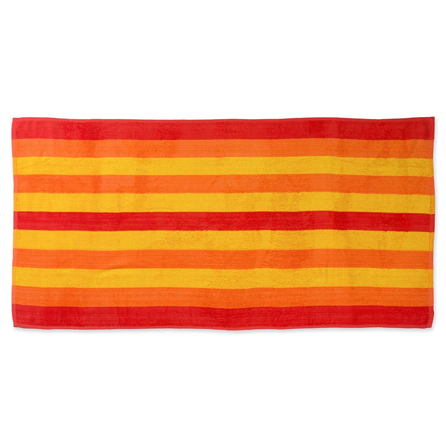 Contemporary Home Living 59&#x22; Orange and Yellow Striped Rectangular Beach Towel