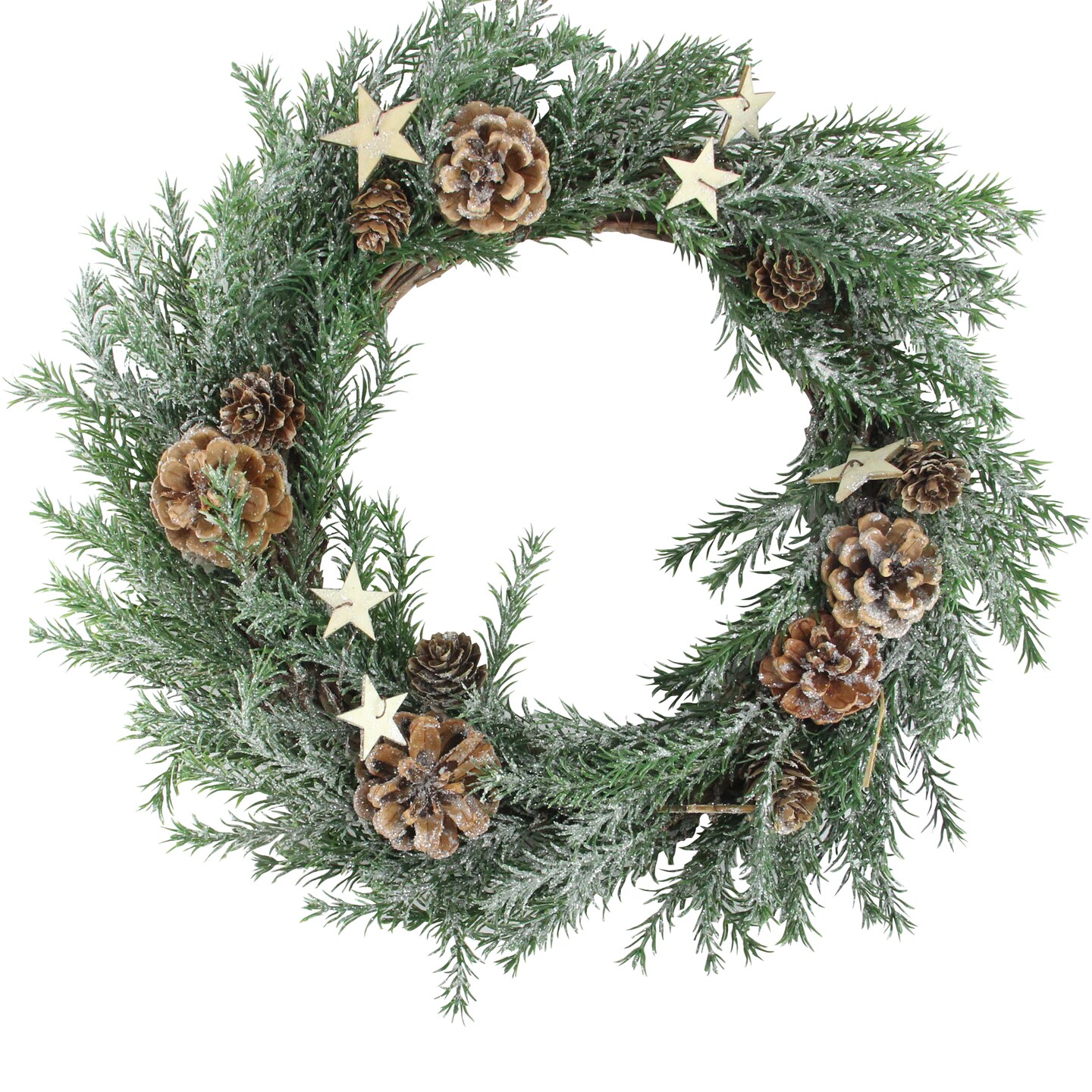 Northlight Classic Pine with Pine Cones and Stars Artificial Christmas Wreath - 13&#x22; - Unlit