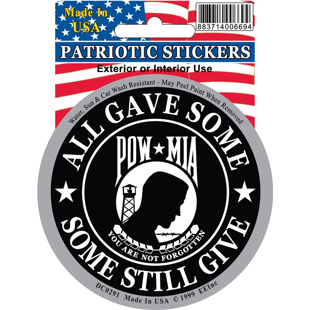 POW MIA Bring Em Home Or Send Us Back Sticker 3-1/4&#x22;