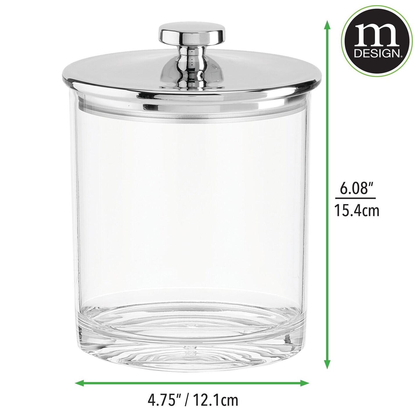 Mdesign Kitchen Airtight Apothecary Acrylic Canister Jar, Set Of 3