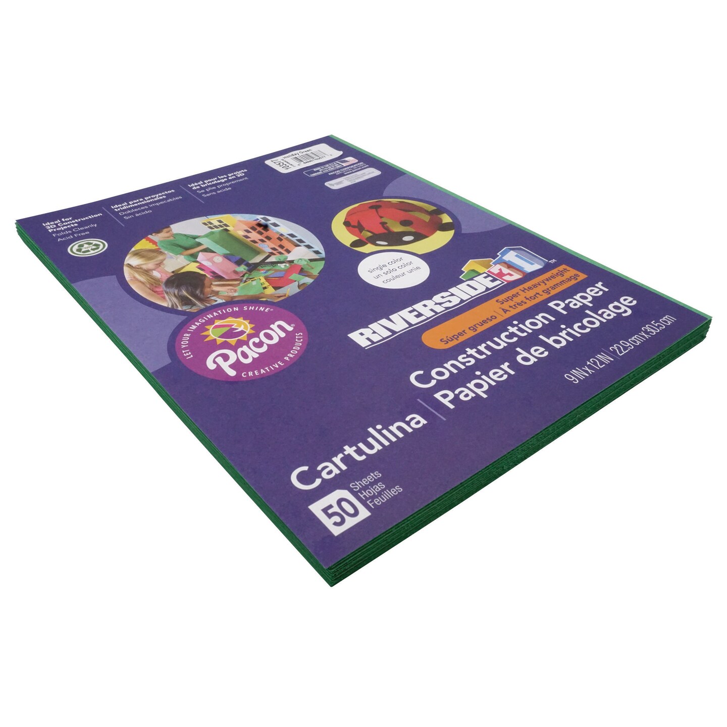Pacon - Riverside Construction Paper - 9&#x22; x 12&#x22; - Holiday Green