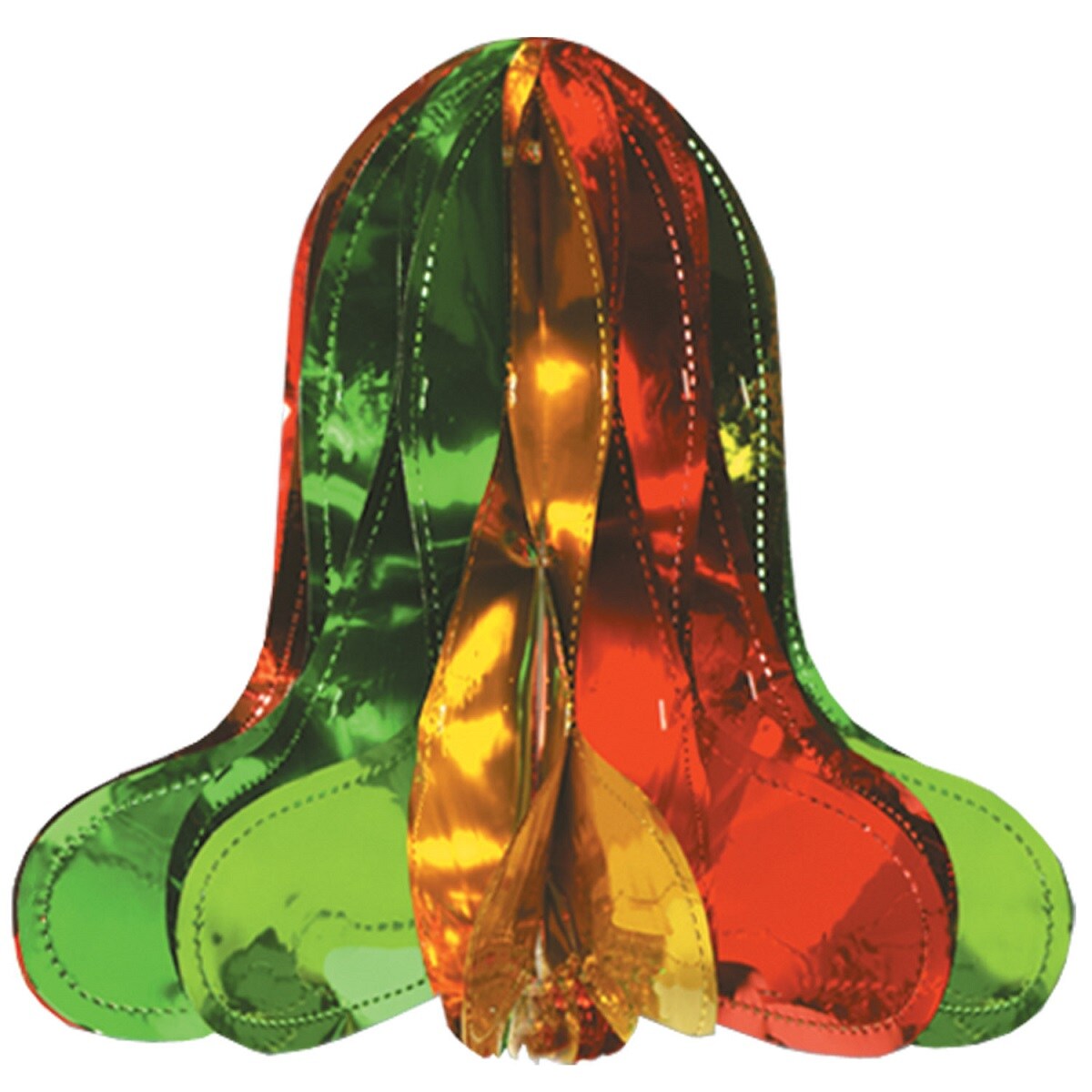 Beistle Club Pack of 12 Metallic Green, Gold and Red Hanging Christmas ...