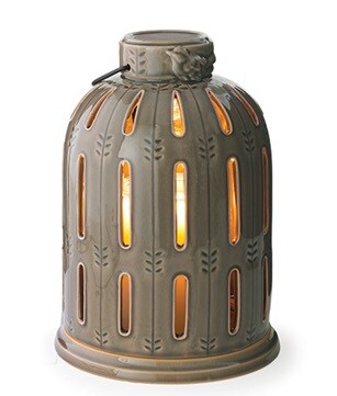 CC Home Furnishings 10.75" Decorative Laurel Green Finch Birdcage Ceramic Candle Warmer Lantern