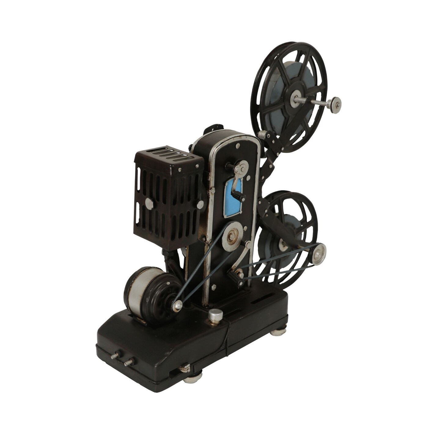 Contemporary Home Living 11&#x22; Black and Blue Vintage Movie Camera Tabletop Decor