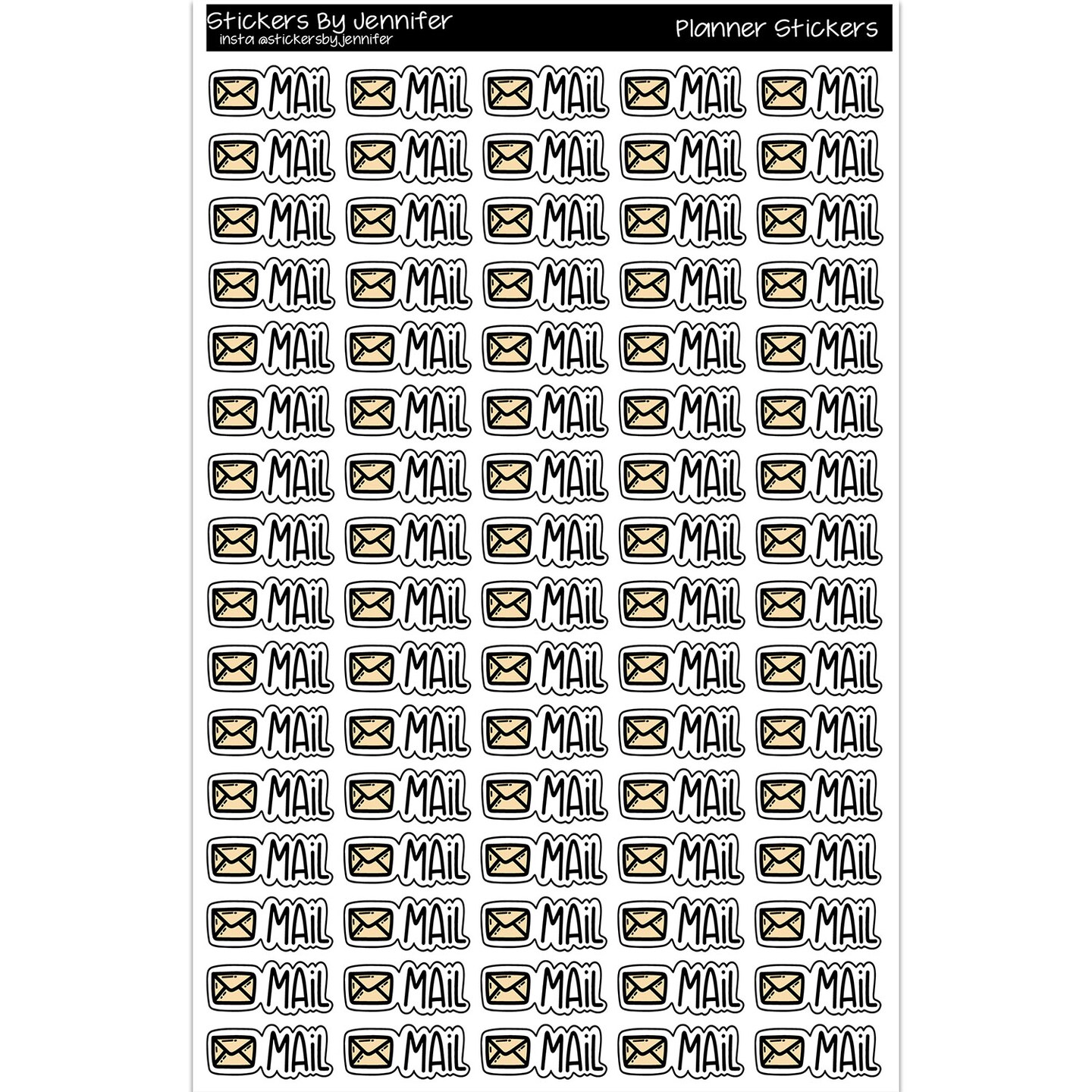 Mail Script Planner Stickers