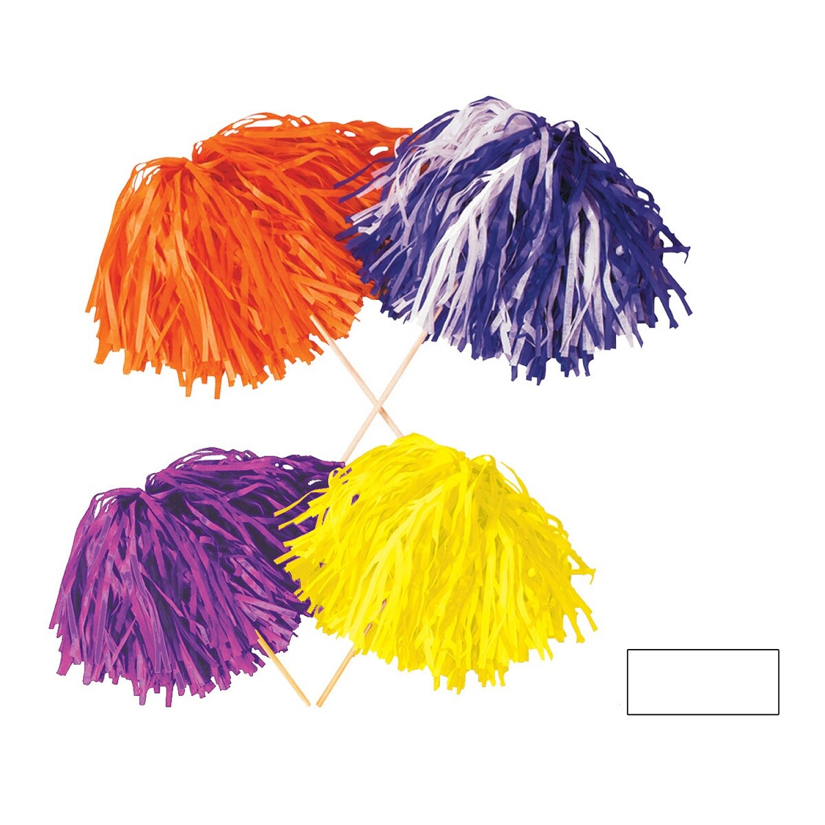 Beistle Club Pack of 144 White Football Themed Pom Pom Tissue Shakers 16&#x22;