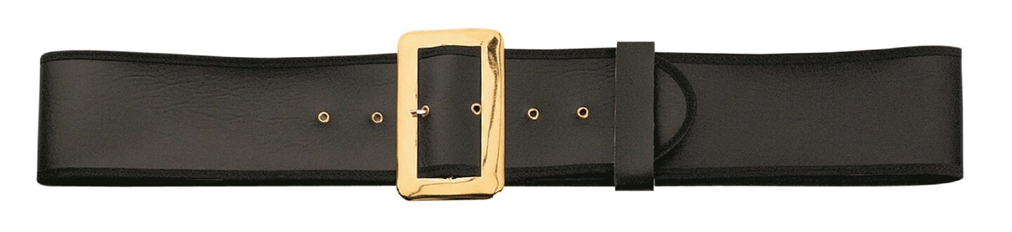 The Costume Center Black and Gold Naugahyde Santa Belt with Buckle &#x2013; Size Extra Large