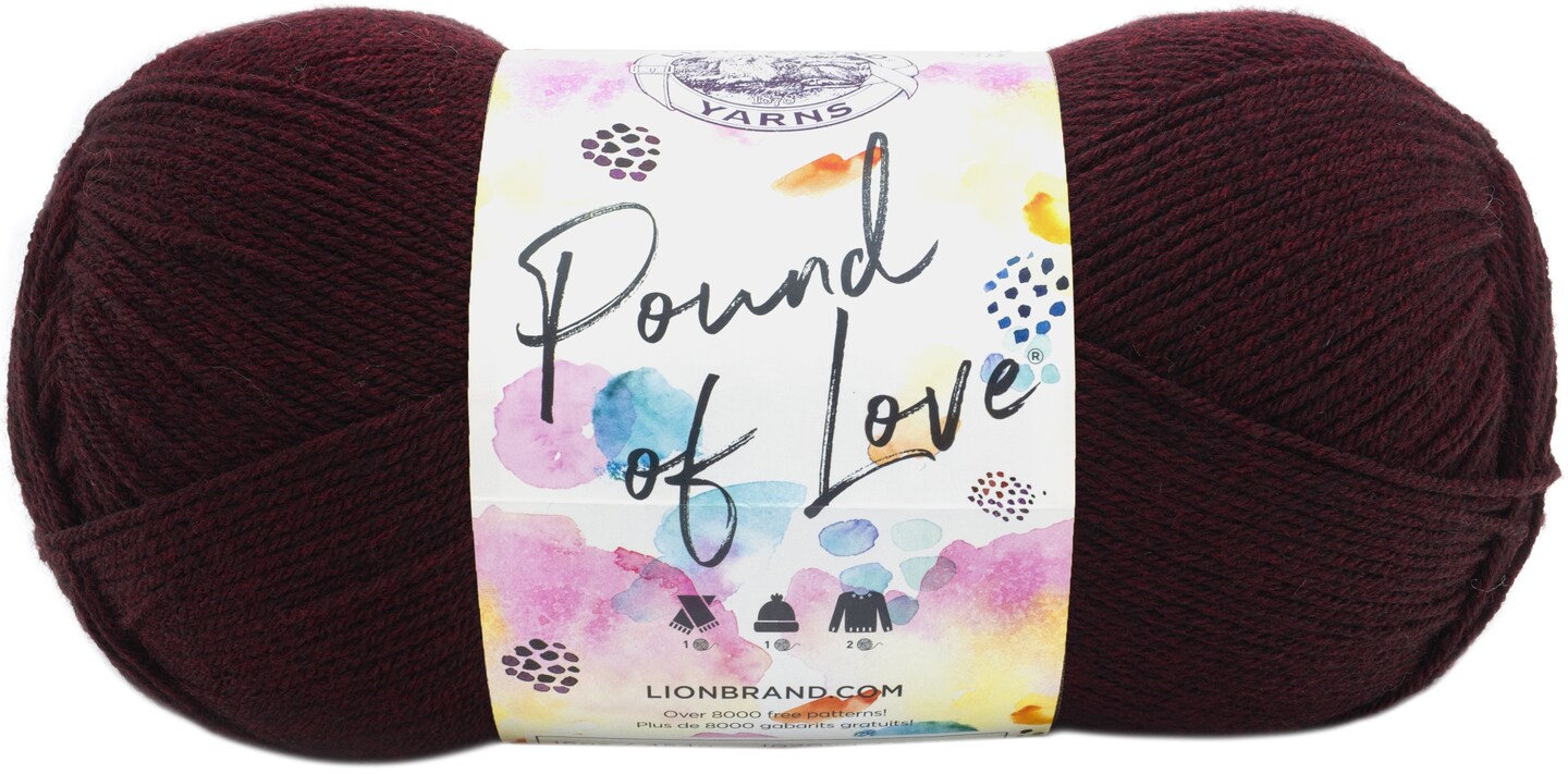 Lion Brand Pound Of Love Yarn-Claret