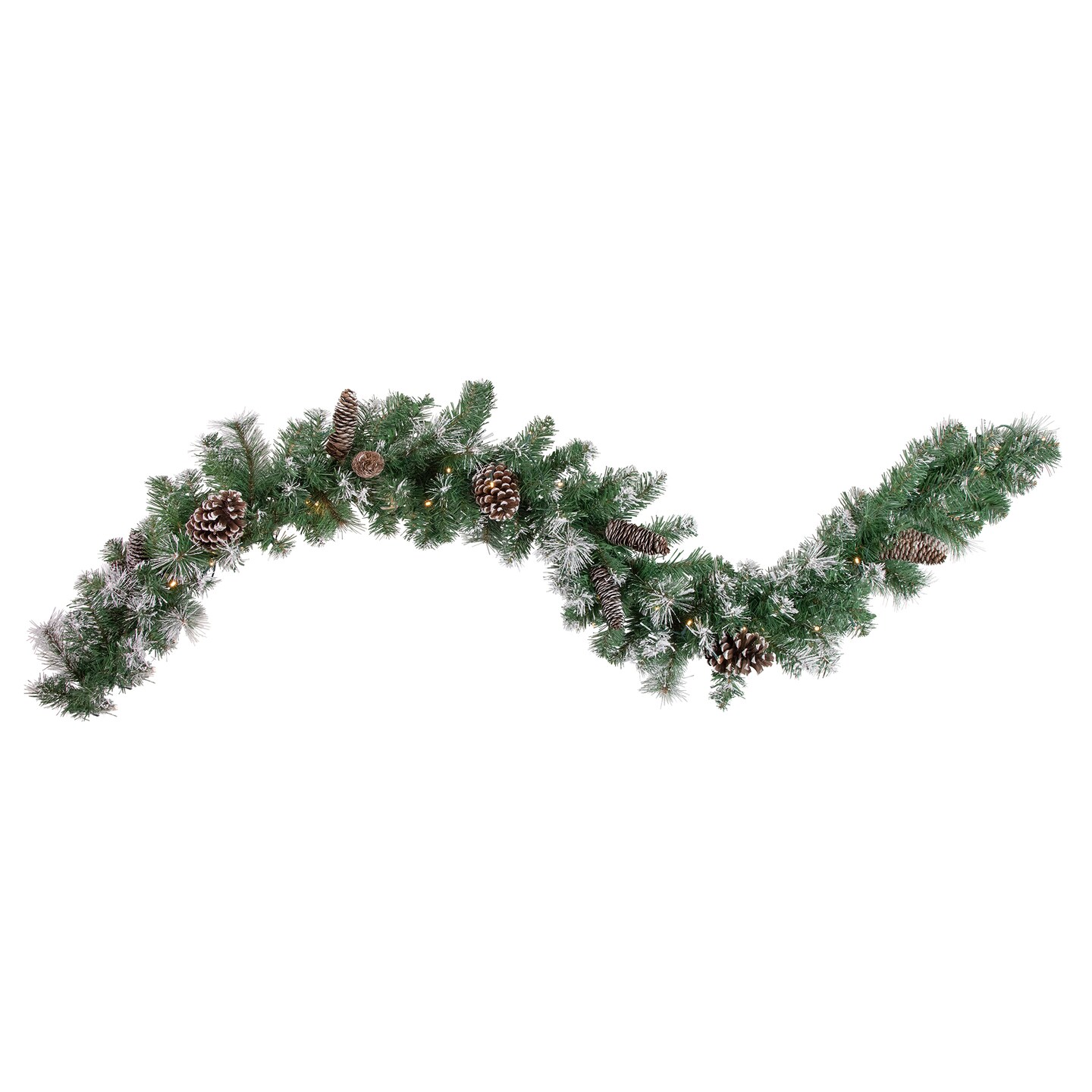 Northlight Pre-Lit Battery Operated Pine Cone Artificial Christmas Garland - 6&#x27; x 9&#x22; - Cool White LED Lights