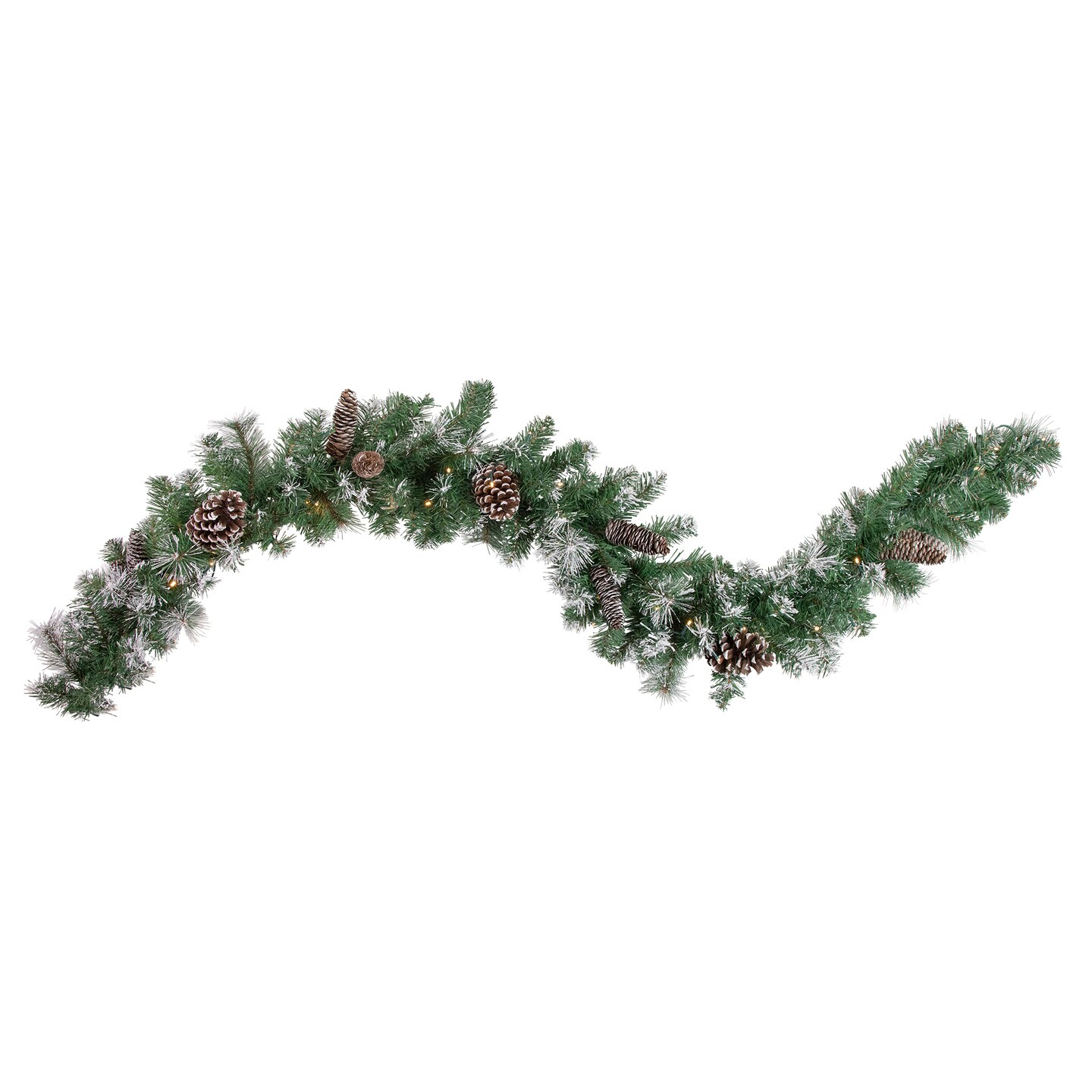 Northlight Pre-Lit Battery Operated Pine Artificial Christmas Garland - 6' x 9" - Cool White LED Lights
