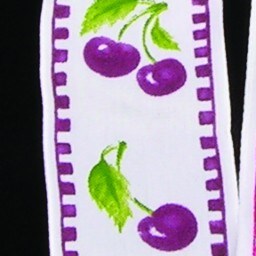 The Ribbon People Purple and White Cherry Wired Craft Ribbon 1.5&#x22; x 27 Yards