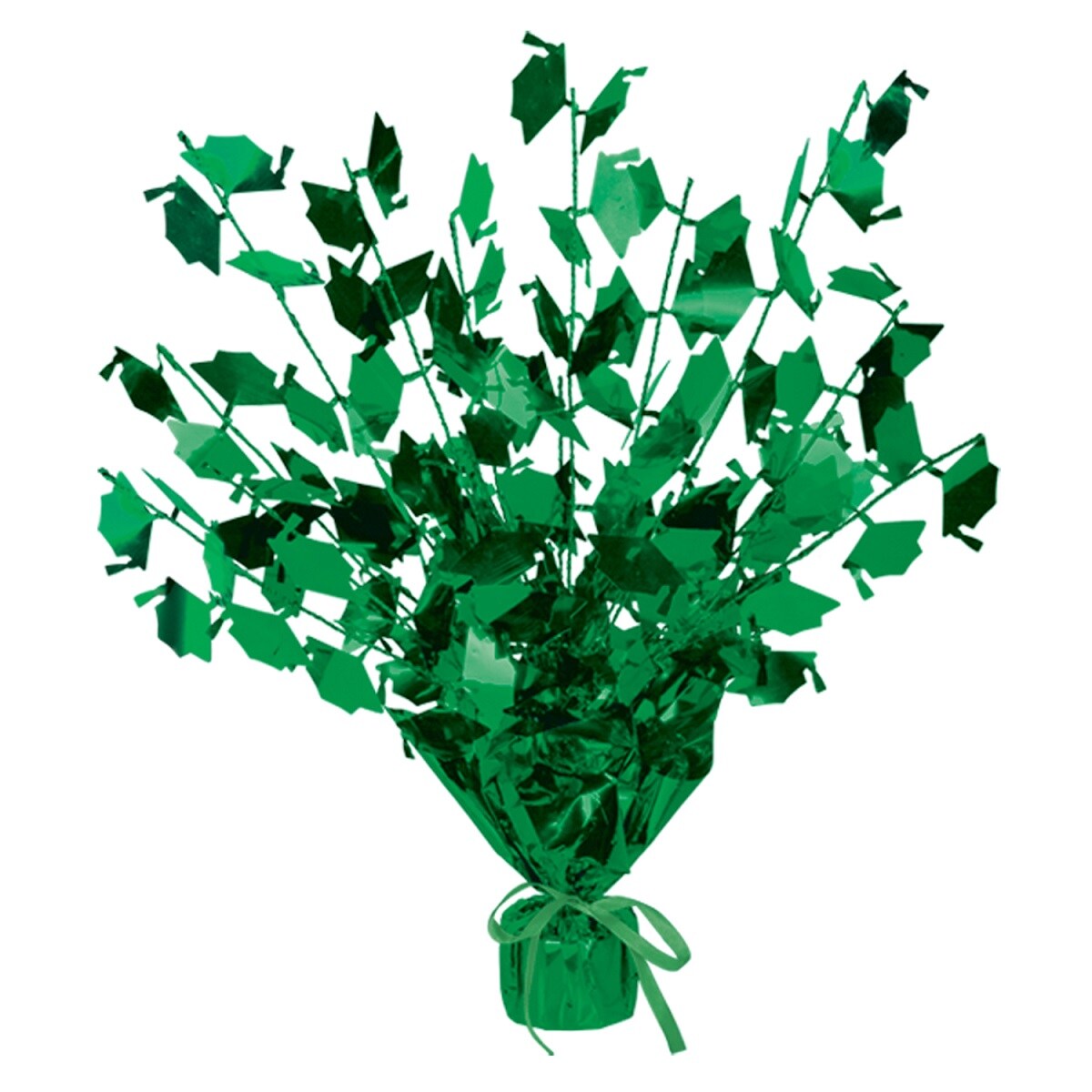 Beistle Club Pack of 12 Green Foil Spray Graduate Cap Gleam &#x27;N Burst Centerpieces 15&#x22;