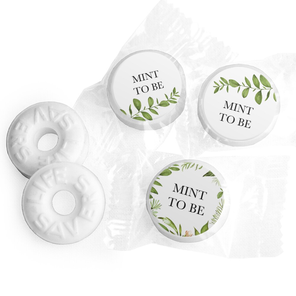 Mint to Be Wedding Mints Party Favors for Guests LifeSavers Mints (Approx. 335 mints &#x26; Stickers) - Botanical By Just Candy - Assembly Required