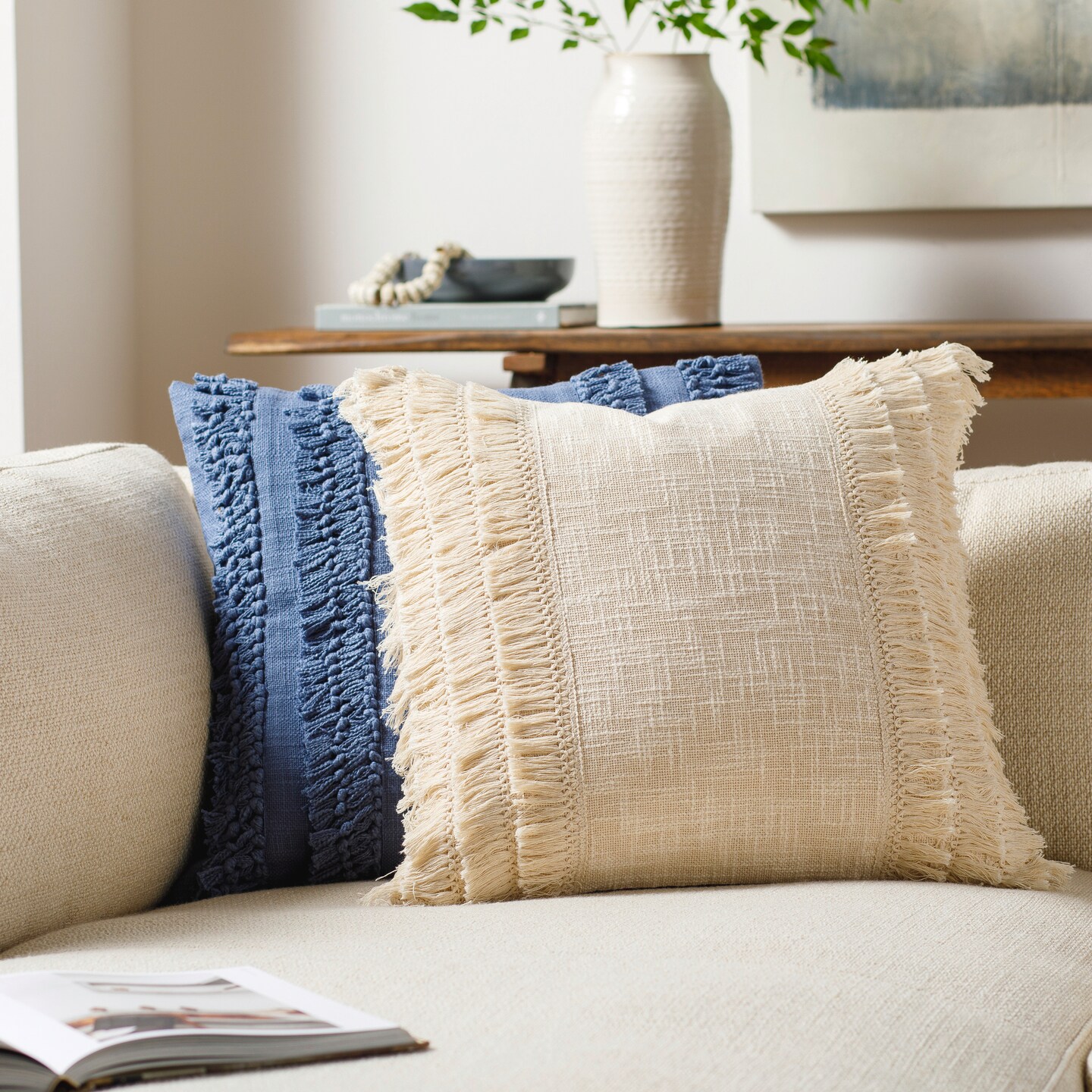 Cream textured pillows clearance