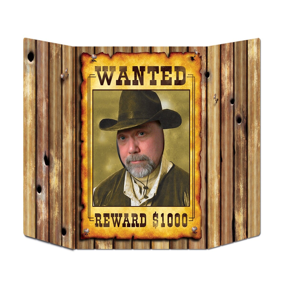 Party Central Pack of 6 Brown and Gold Western Wanted Poster Photo Prop Decors 37"