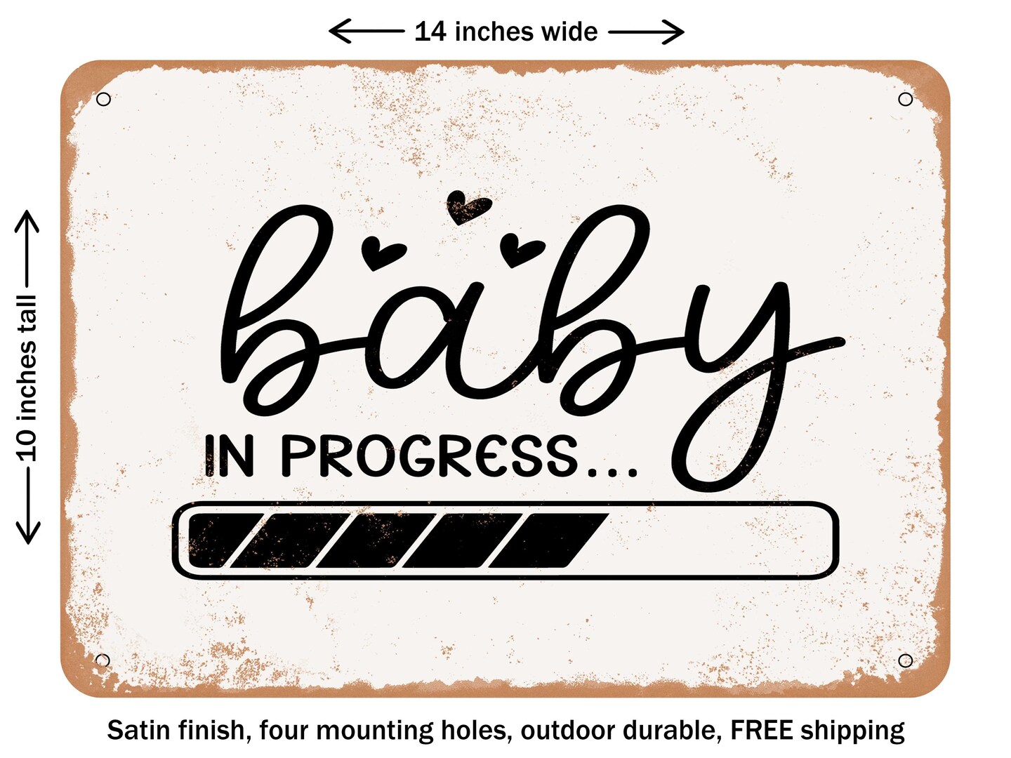 DECORATIVE METAL SIGN - Baby In Progress - Vintage Rusty Look | Michaels