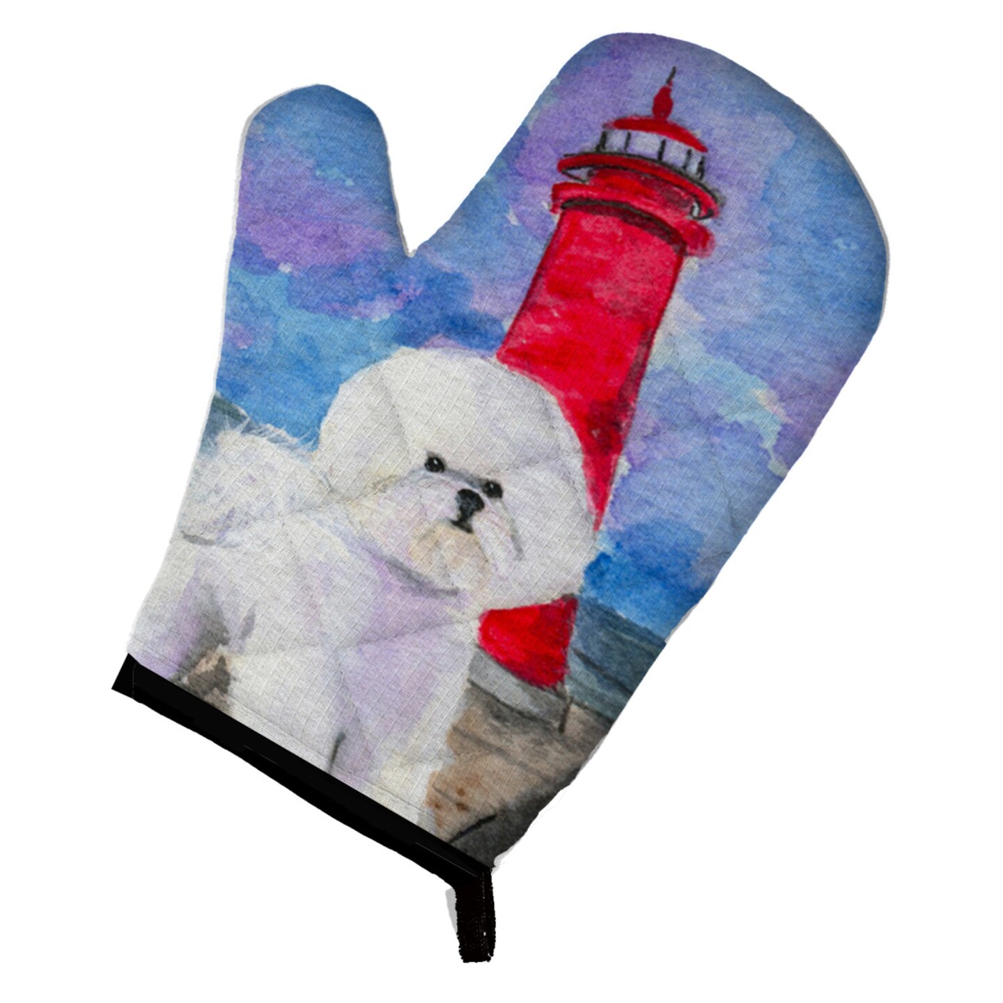 &#x22;Caroline&#x27;s Treasures SS8891OVMT Lighthouse with Bichon Frise Oven Mitt, 12&#x22;&#x22; by 8.5&#x22;&#x22;, Multicolor&#x22;