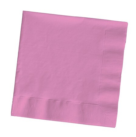 Party Central Club Pack of 500 Candy Pink Solid 3-Ply Disposable Lunch Napkins 6.5&#x22;