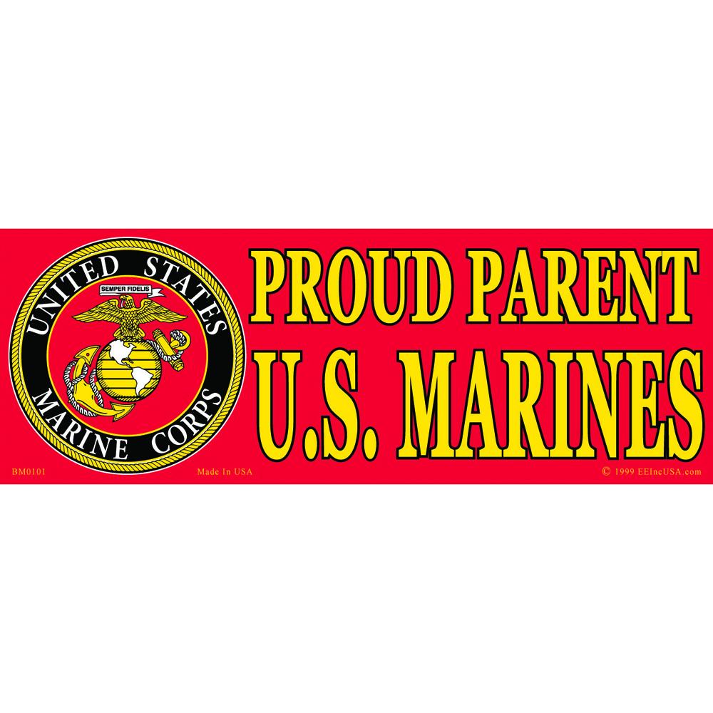 Proud Parent of A U.S. Marine Bumper Sticker 3-1/4&#x22;X9&#x22;
