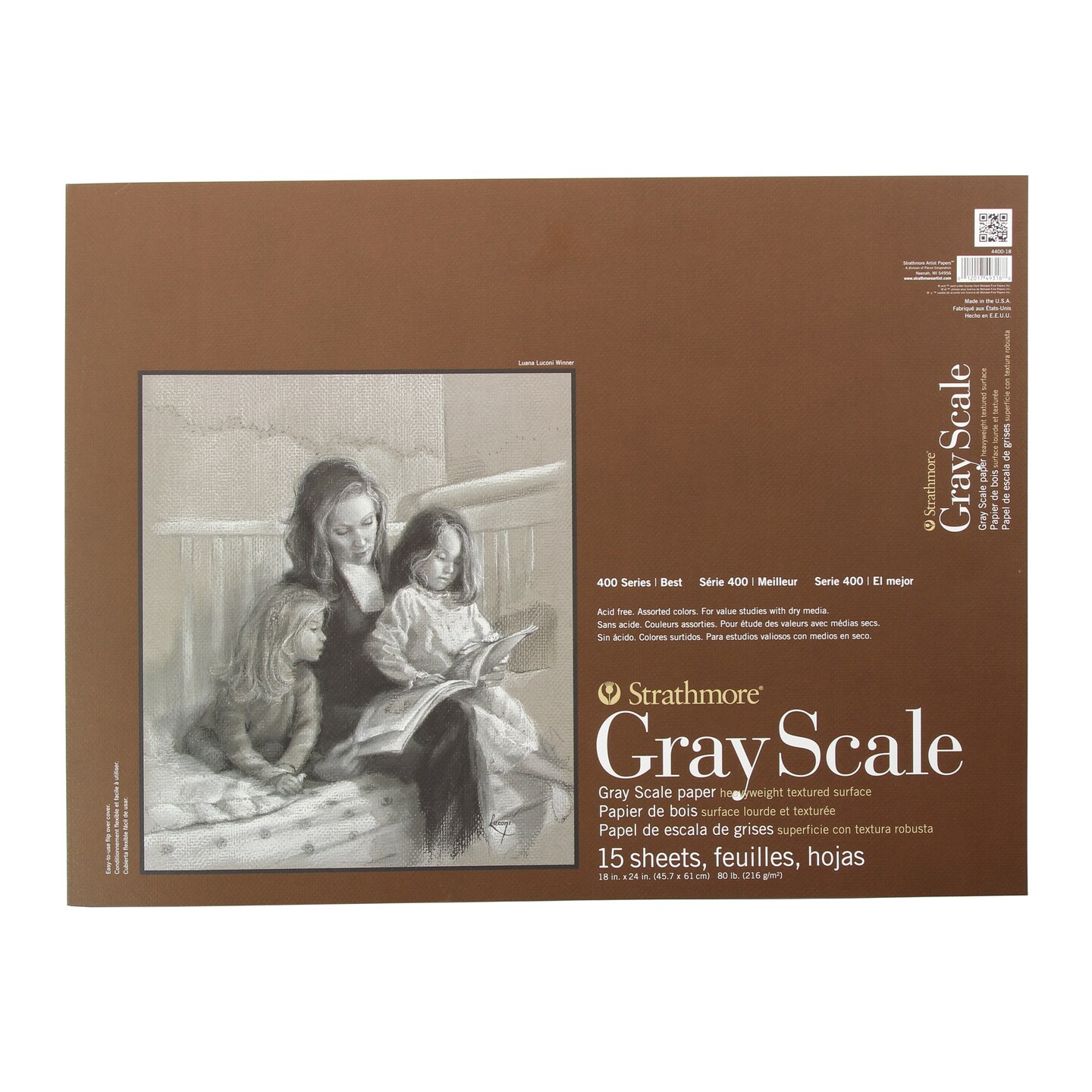 Strathmore Gray Scale Paper Pad, 400 Series, 18 x 24