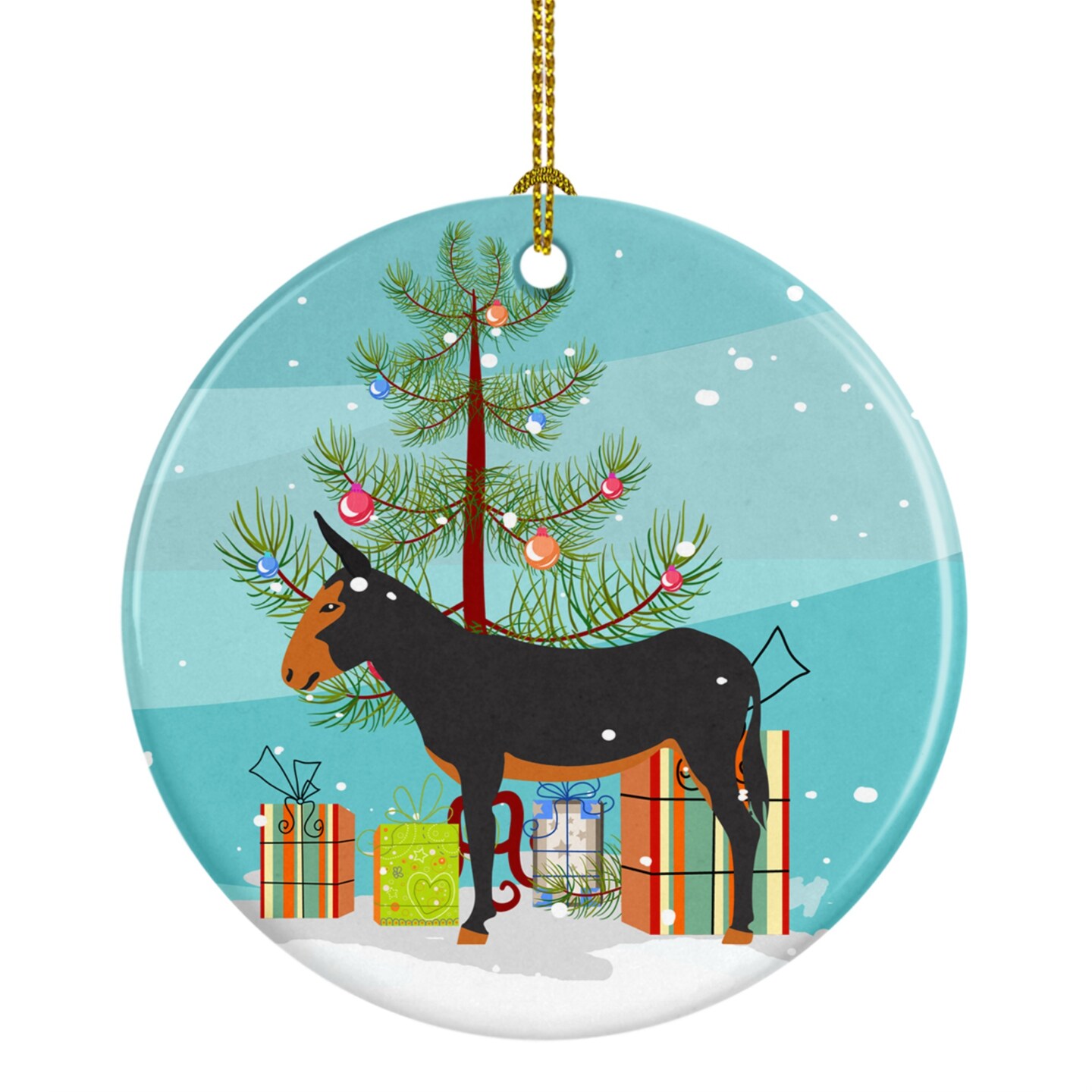Caroline&#x27;s Treasures Catalan Donkey Christmas Ceramic Ornament