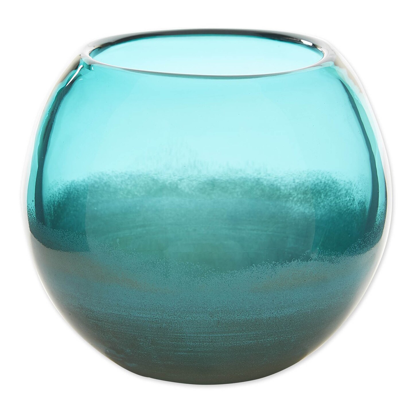 Accent Plus Home Decorative Fish Bowl Style Vase - Aqua Gradient 5 inches