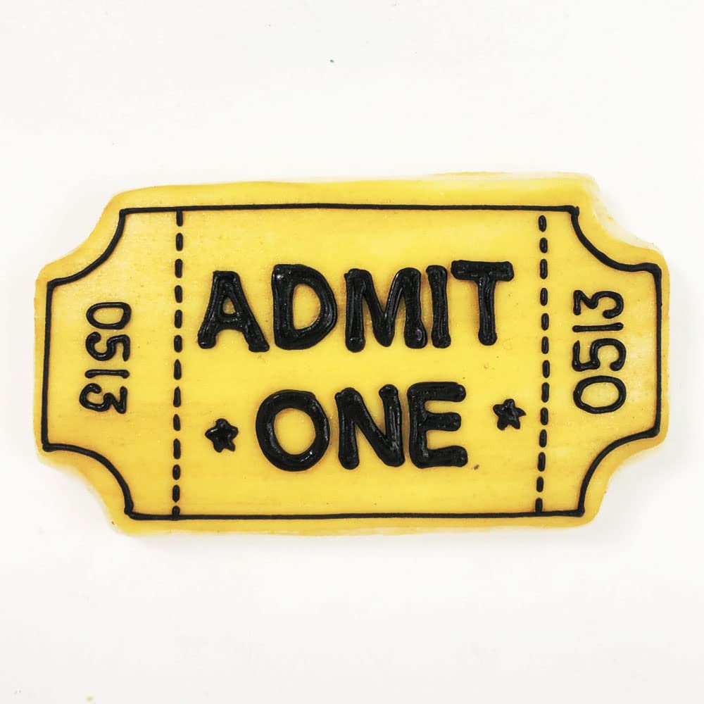 Ticket Plaque Cookie Cutter 3.75 in B1567, CookieCutter.com, Tin Plated Steel, Handmade in the USA