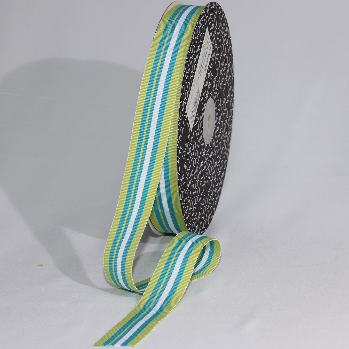 The Ribbon People Green and Blue Striped Grosgrain Craft Ribbon 1&#x22; X 55 Yards