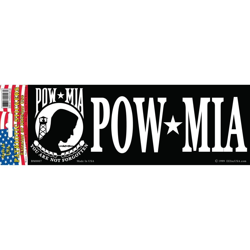 POW MIA Bumper Sticker 3-1/4&#x22;X9&#x22;