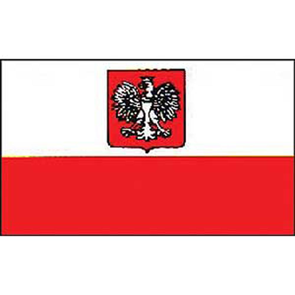 Old Poland Flag with Grommets 3ft x 5ft