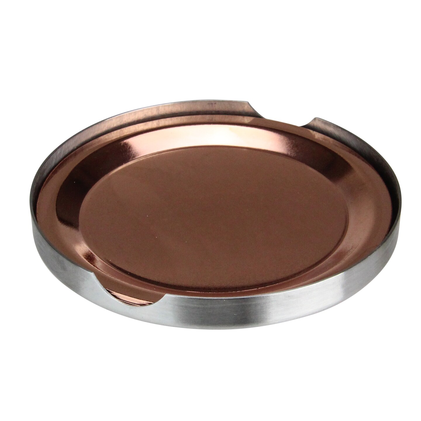 Avon Set of 4 Stainless Steel Copper Finish Tabletop Coasters - 3.75&#x22;