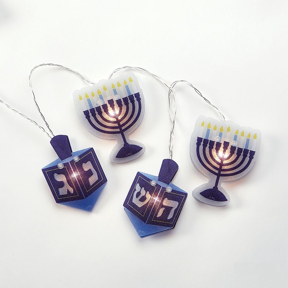 Rite Lite Set of 10 Blue and White Holographic Hanukkah Lights - 6 ft